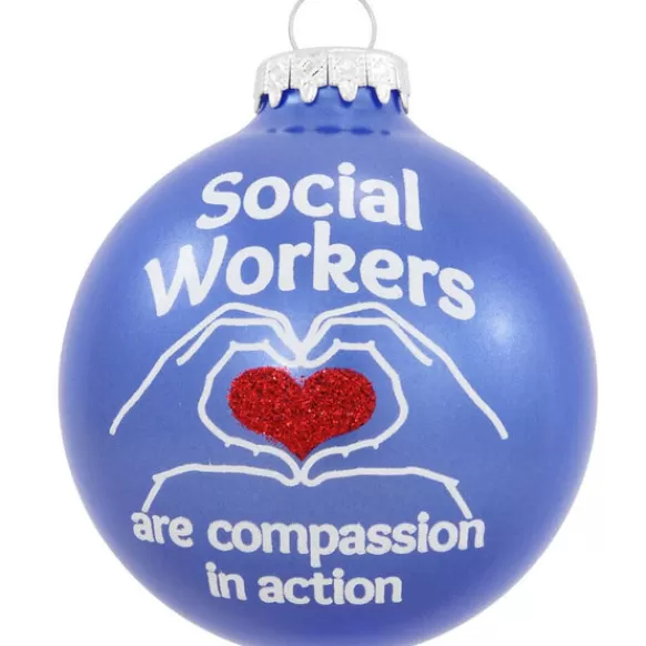 Fashion Bronners Personalized Social Workers Glass Ornament