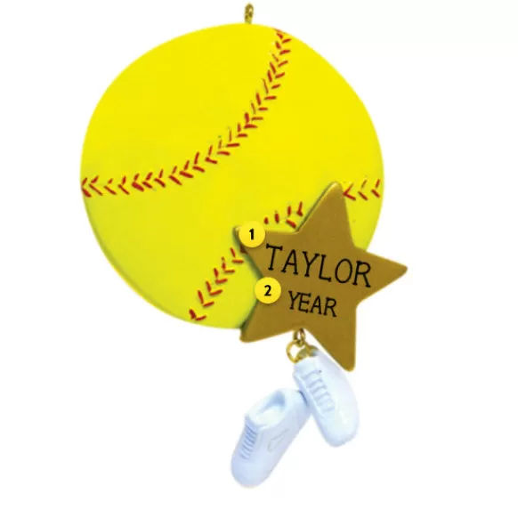Discount Rudolph & Me Personalized Softball With Star Ornament