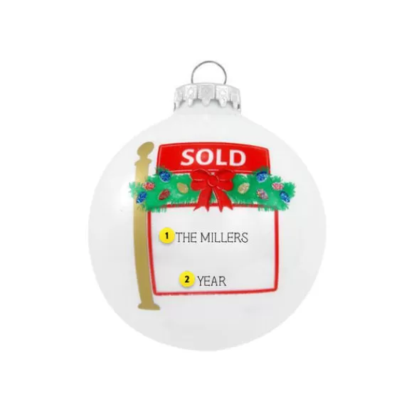 Discount Bronners Personalized Sold Realty Sign Glass Bulb Ornament
