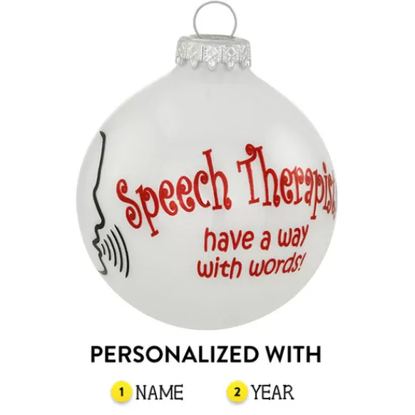 New Bronners Personalized Speech Therapist Glass Bulb Ornament