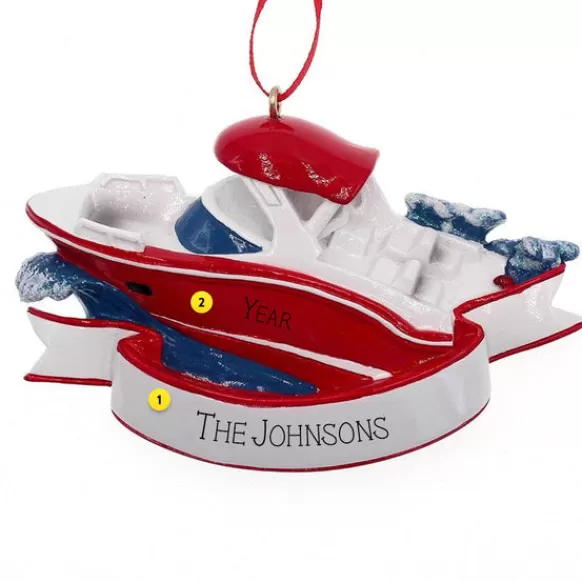 Shop Kurt Adler Personalized Speed Boat Ornament