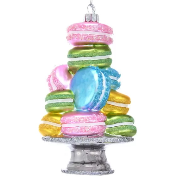 New Kurt Adler Personalized Stacked Macaron Glass Ornament
