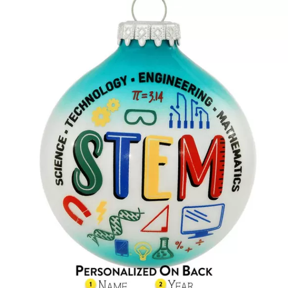 Hot Personalized Stem Glass Bulb Ornament School Days