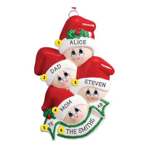 New Rudolph & Me Personalized Stocking Cap Family Of 4 Ornament