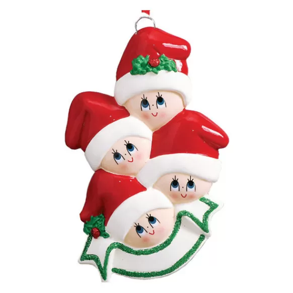 New Rudolph & Me Personalized Stocking Cap Family Of 4 Ornament