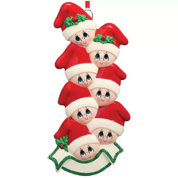 Hot Rudolph & Me Personalized Stocking Cap Family Of 7 Ornament