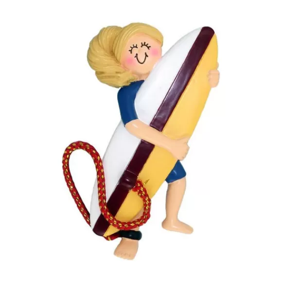 Clearance Ornament Central Personalized Surfer Ornament - Female, Blonde Hair