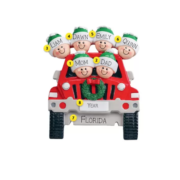 Outlet Rudolph & Me Personalized Suv Family Of 6 Ornament
