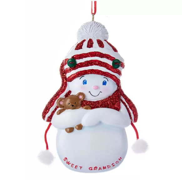 Store Personalized Sweet Grandson Snowboy Ornament Family Members