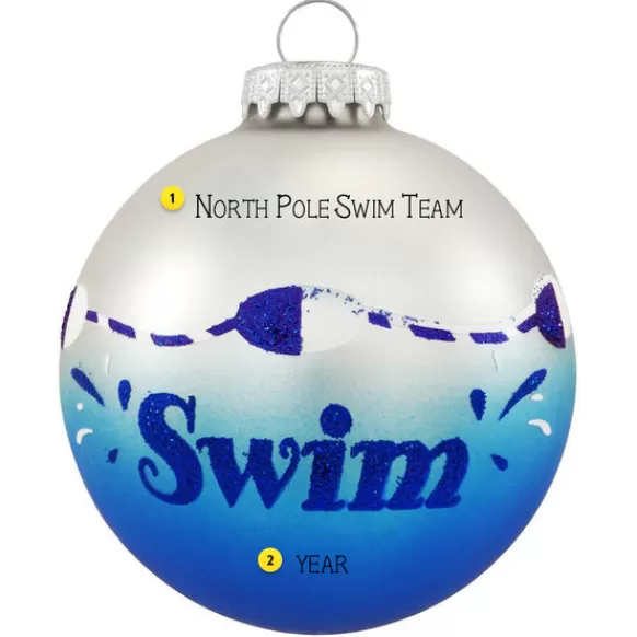 New Bronners Personalized Swim Buoy Glass Bulb Ornament