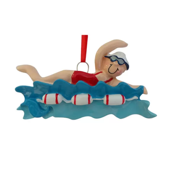 Clearance Rudolph & Me Personalized Swimmer Girl In Water Ornament