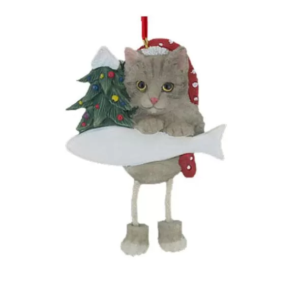 Online E & S Imports Personalized Tabby Cat Ornament - Silver