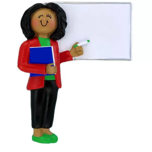 Flash Sale Ornament Central Personalized Teacher Ornament, African American Female