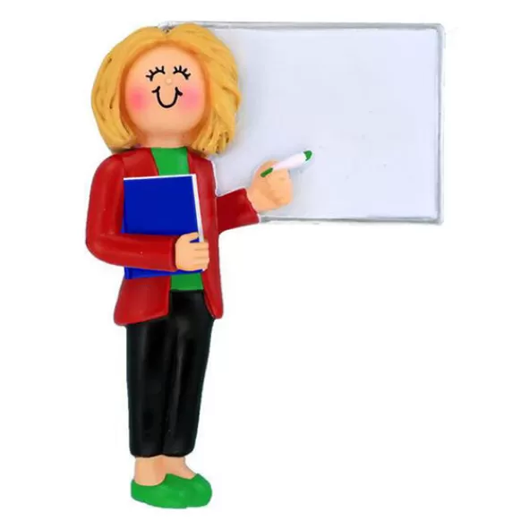 Cheap Ornament Central Personalized Teacher Ornament, Blonde Female