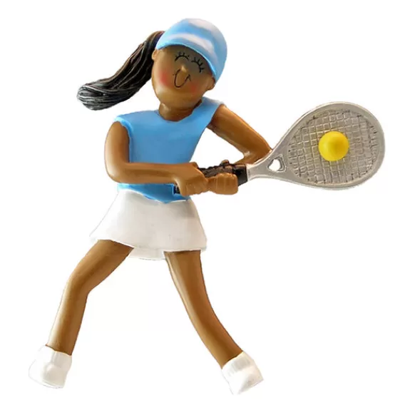 Cheap Ornament Central Personalized Tennis Player Ornament - Female, African American