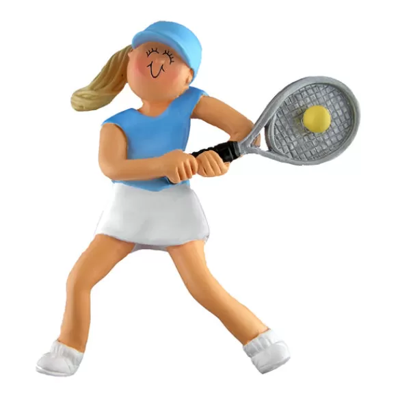 Shop Ornament Central Personalized Tennis Player Ornament - Female, Blonde Hair