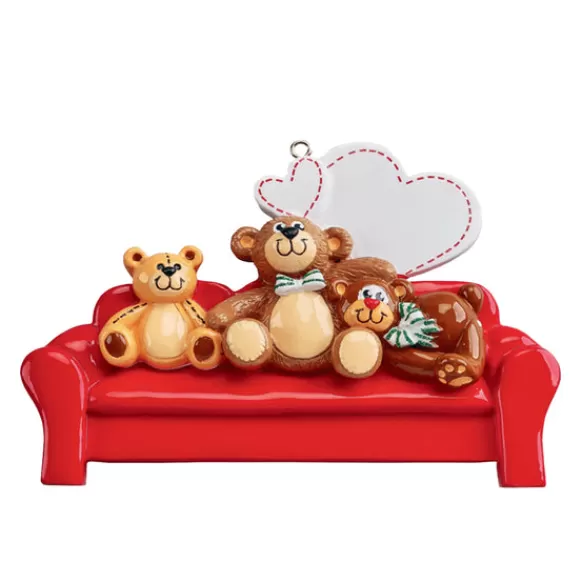 Best Sale Personalized Three Bears On A Couch Ornament Family Members