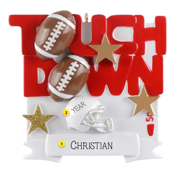 New Rudolph & Me Personalized "Touch Down" Football Ornament