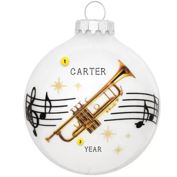 Flash Sale Personalized Trumpet Glass Bulb Ornament Music