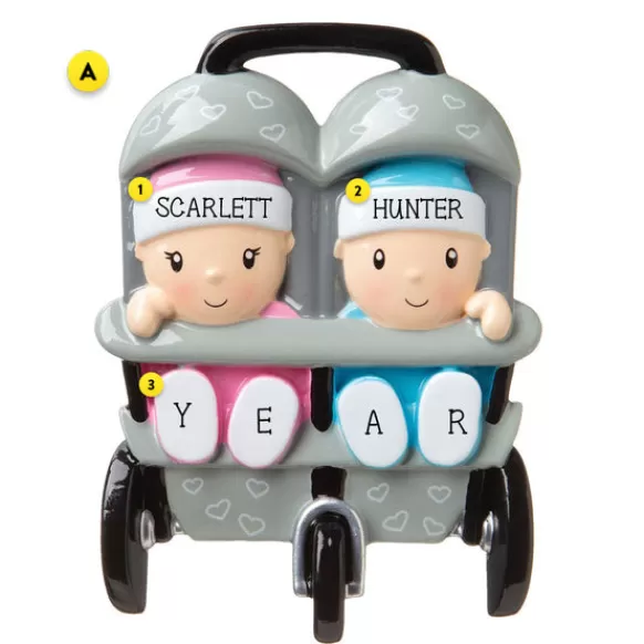 Fashion Personalized Twins Baby's First Christmas Ornament Baby