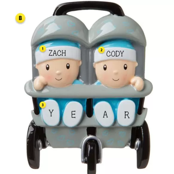 Fashion Personalized Twins Baby's First Christmas Ornament Baby