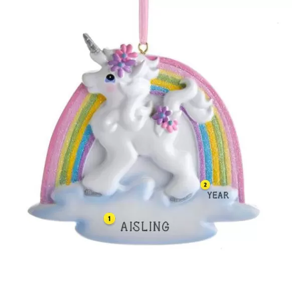 Flash Sale Personalized Unicorn Rainbow Ornament Kids