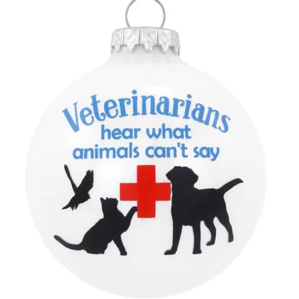 Cheap Bronners Personalized Veterinarian Glass Ornament