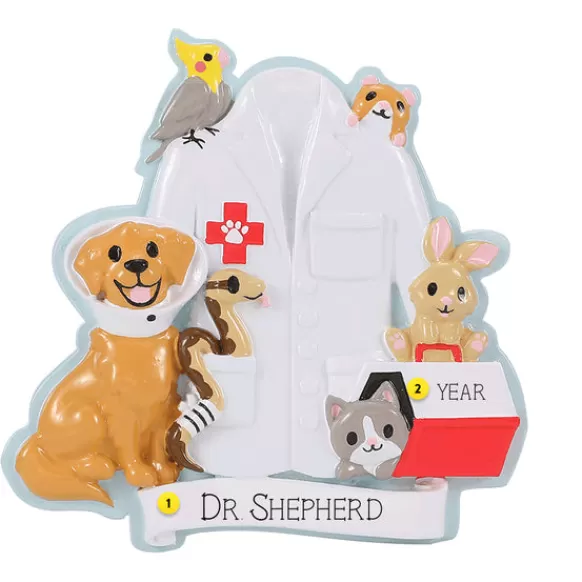 Cheap PolarX Personalized Veterinarian Lab Coat With Animals Ornament
