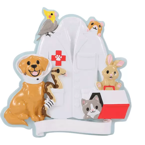 Cheap PolarX Personalized Veterinarian Lab Coat With Animals Ornament