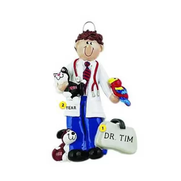 Hot Rudolph & Me Personalized Veterinarian Man Ornament