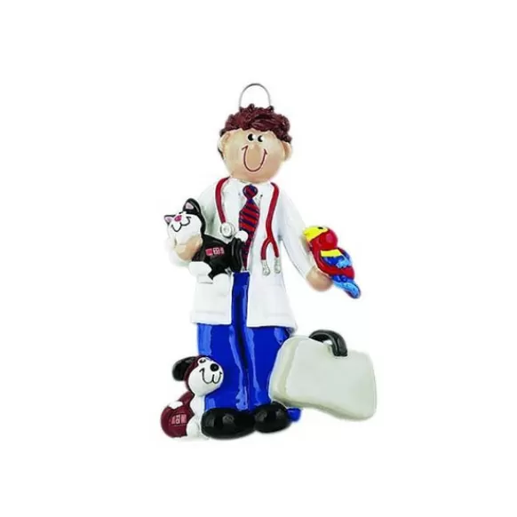 Hot Rudolph & Me Personalized Veterinarian Man Ornament