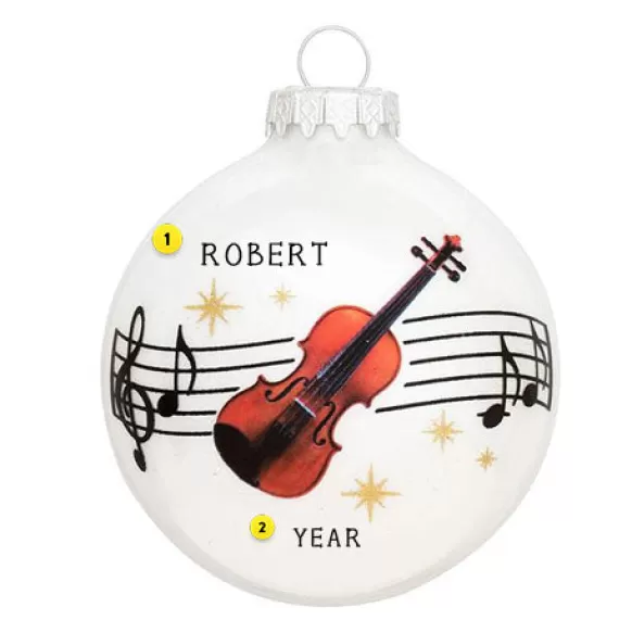 Outlet Personalized Violin Glass Bulb Ornament Music