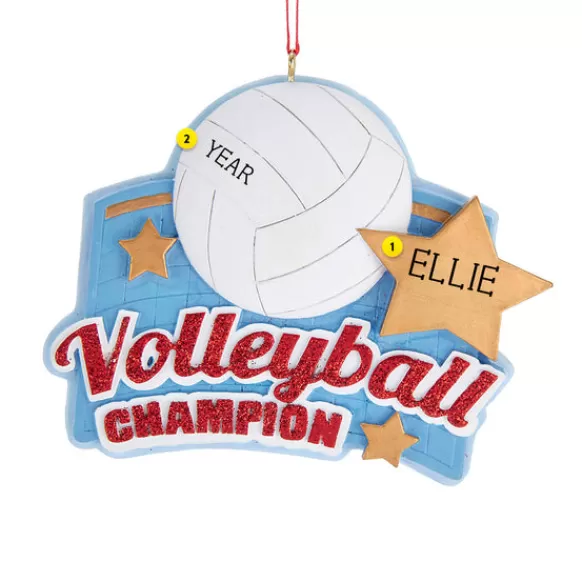 Sale Kurt Adler Personalized Volleyball Champion Ornament