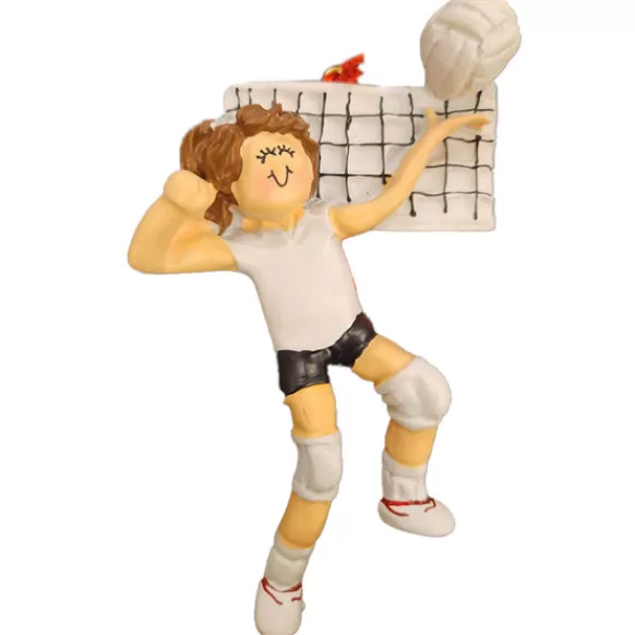 Best Sale Ornament Central Personalized Volleyball Ornament - Female, Brown Hair