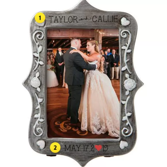 Discount Personalized Wedding Picture Frame Ornament Engaged, Wedding, & Anniversary