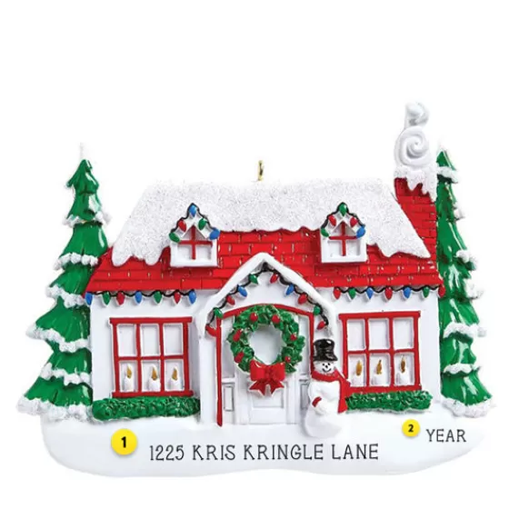 Store Personalized White Christmas House Ornament Home & Housewarming