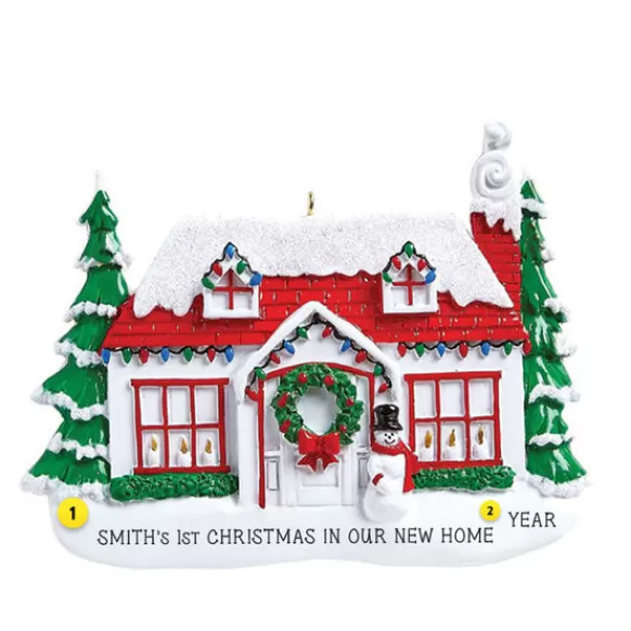 Store Personalized White Christmas House Ornament Home & Housewarming