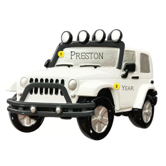 Outlet PolarX Personalized White Jeep Ornament