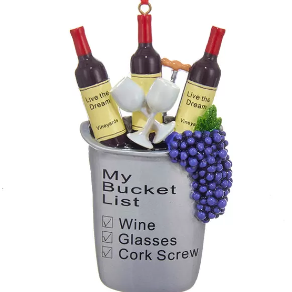 Clearance Kurt Adler Personalized Wine "My Bucket List" Ornament