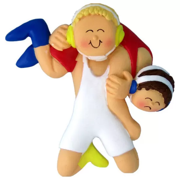 Outlet Ornament Central Personalized Wrestler - Male, Blonde Ornament