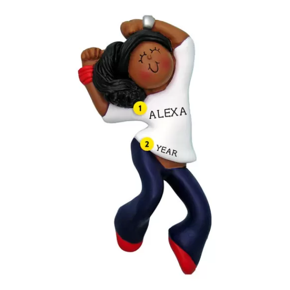 Clearance Ornament Central Personalized Zumba Hip-Hop Ornament - African-American Female