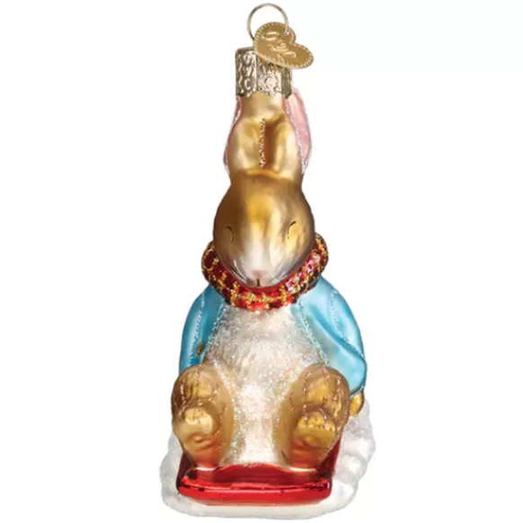 Cheap Peter Rabbit On Sled Ornament - Licensed Characters