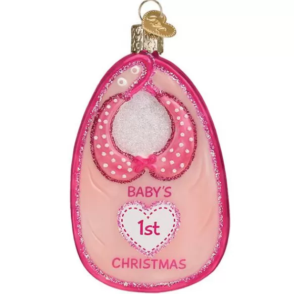 New Pink Baby Bib Ornament - Baby