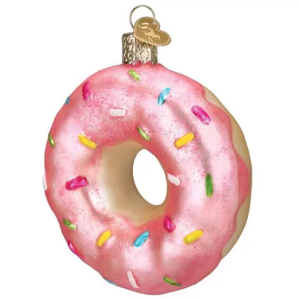Fashion Old World Christmas Pink Frosted Donut Ornament -