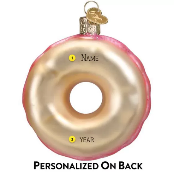 Fashion Old World Christmas Pink Frosted Donut Ornament -