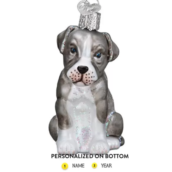 Sale Old World Christmas Pitbull Pup Ornament -