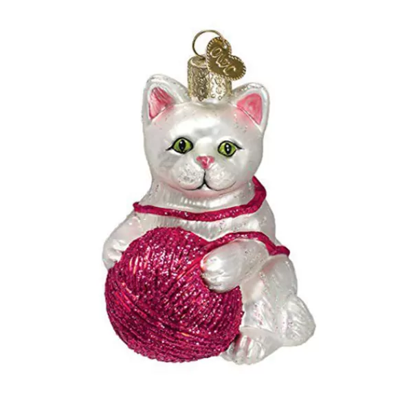 Online Old World Christmas Playful Kitten Ornament - White -
