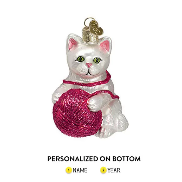 Online Old World Christmas Playful Kitten Ornament - White -
