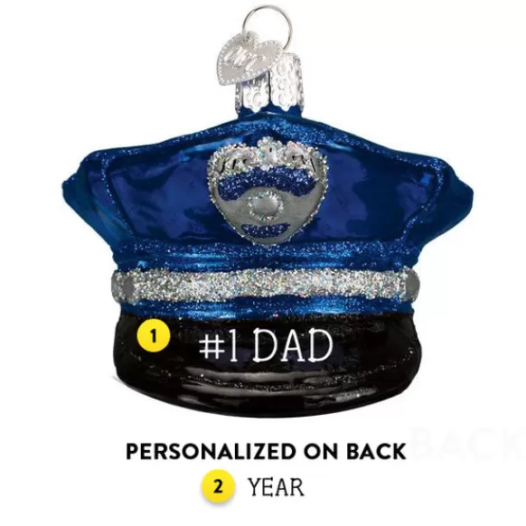 Discount Old World Christmas Police Officer's Cap Ornament -
