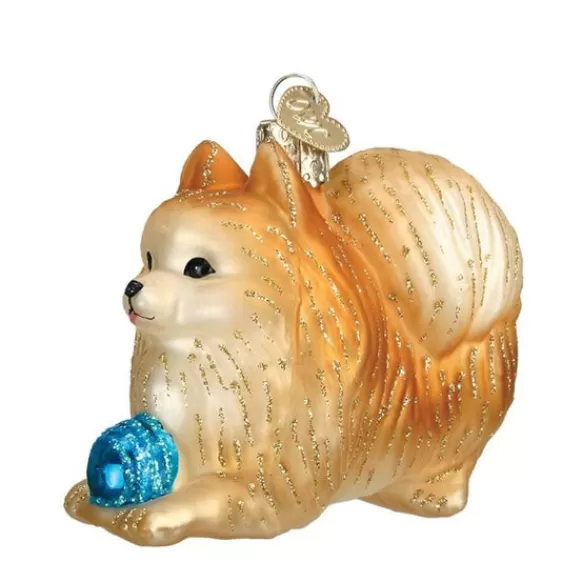 Online Old World Christmas Pomeranian With Ball Ornament -
